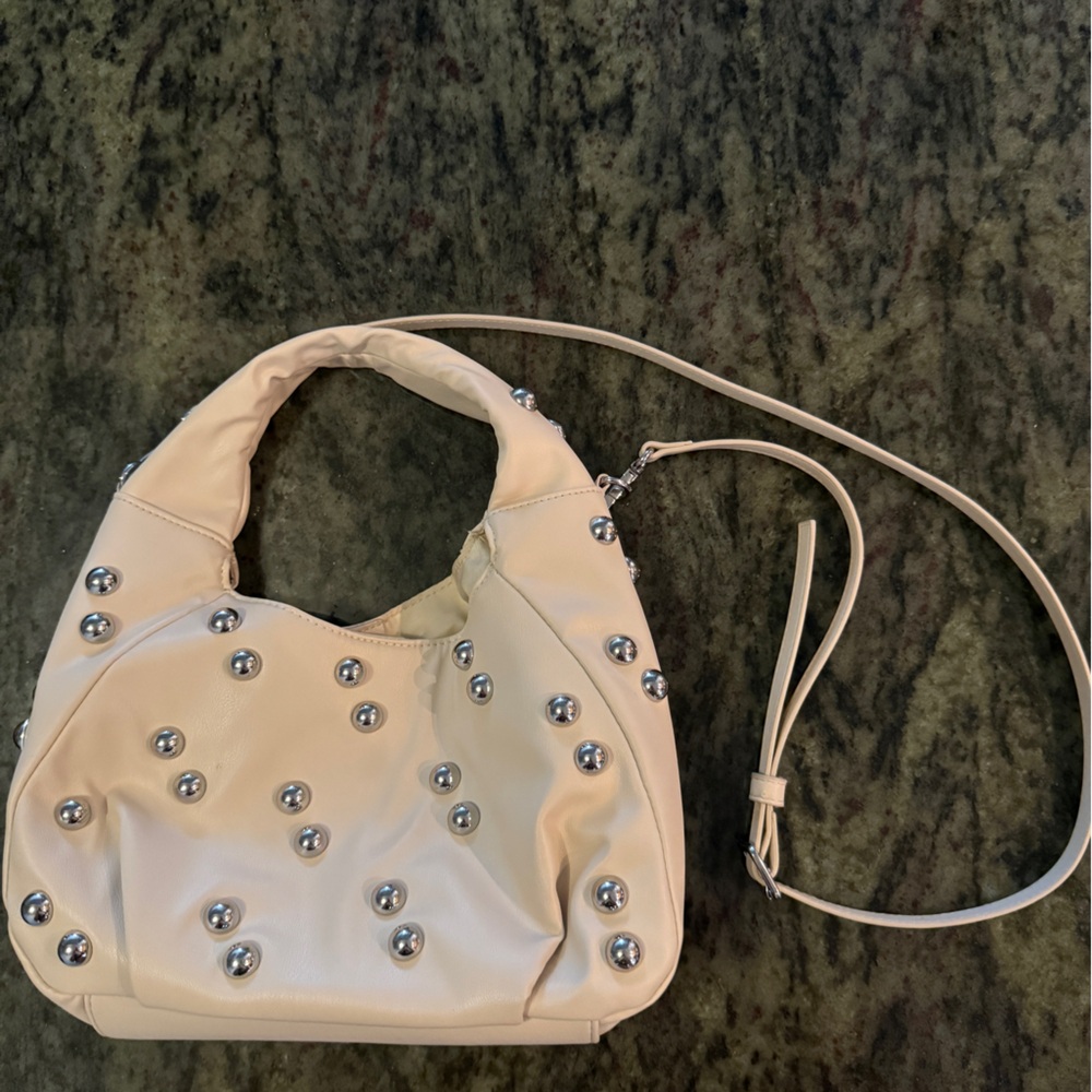 Elegant Cream Studded Bag